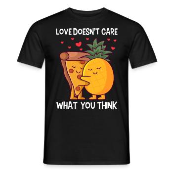 L’amour ne se soucie pas de ce que vous pensez Pizza Hawaii - T-shirt homme - noir - Devant - AI Model Male 178 light (178cm)