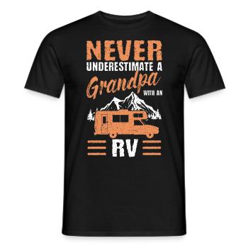 Never underestimate a grandpa with an RV - Men's T-Shirt - black - Front - AI Model Male 178 light (178cm)