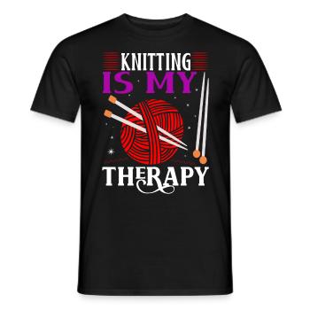 Lustiges Stricken - Männer T-Shirt - Schwarz - Vorne - AI Model Male 178 light (178cm)