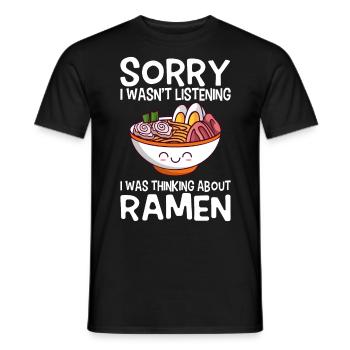 Kawaii Anime Japonais Coréen Ramen Noodle Soup - T-shirt homme - noir - Devant - AI Model Male 178 light (178cm)