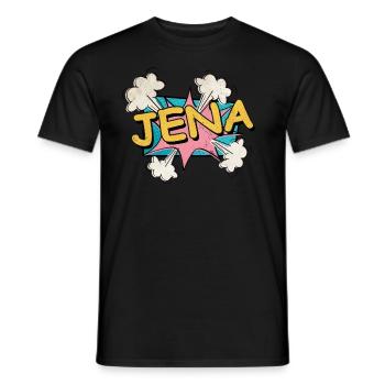 Jena Germany City Font Pop Art Comic - Men's T-Shirt - black - Front - AI Model Male 178 light (178cm)