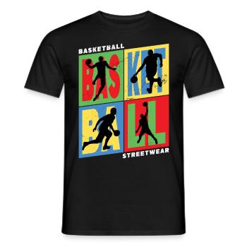 Basketball Basketballspieler Spieler Vintage Retro - Männer T-Shirt - Schwarz - Vorne - AI Model Male 178 light (178cm)