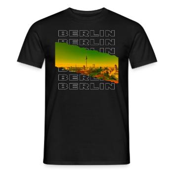Berlin Deutschland Stadt Skyline Heimat Liebe - Männer T-Shirt - Schwarz - Vorne - AI Model Male 178 light (178cm)