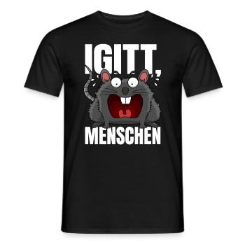 Igitt Menschen - lustige Ratte Spruch sarkasmus - Männer T-Shirt - Schwarz - Vorne - AI Model Male 178 light (178cm)