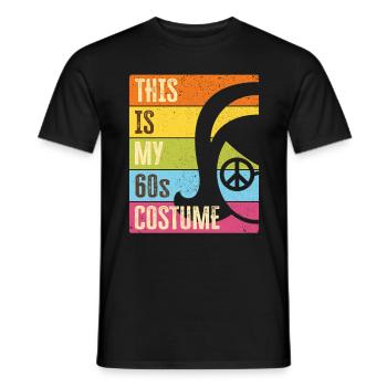 60er Jahre Sechziger 1960er Party Outfit Kostüm - Männer T-Shirt - Schwarz - Vorne - AI Model Male 178 light (178cm)