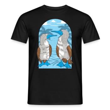 Oiseaux de mer à pieds bleus - T-shirt homme - noir - Devant - AI Model Male 178 light (178cm)