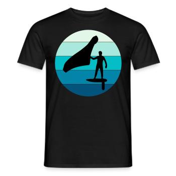 Wing Foiling Hydrofoil Surfing Surf Water Sport - Men's T-Shirt - black - Front - AI Model Male 178 light (178cm)
