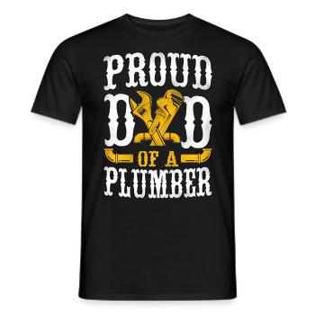 Plumbing Plumber Dad Vintage Proud - Men's T-Shirt - black - Front - AI Model Male 178 light (178cm)