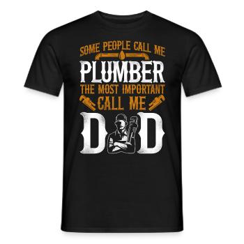 Plumbing Plumber Dad Vintage Some - Men's T-Shirt - black - Front - AI Model Male 178 light (178cm)