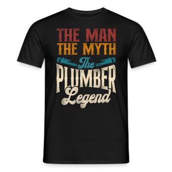 Plumbing Plumber Dad Vintage Retro - Men's T-Shirt - black - Front - AI Model Male 178 light (178cm)