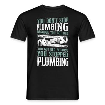 Plumbing Plumber Retired Vintage - Men's T-Shirt - black - Front - AI Model Male 178 light (178cm)