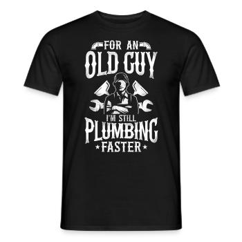 Plumbing Plumber Grandpa Retired - Men's T-Shirt - black - Front - AI Model Male 178 light (178cm)
