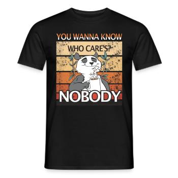 Nobody Cares Funny Panda Coffee Quote - Men's T-Shirt - black - Front - AI Model Male 178 light (178cm)
