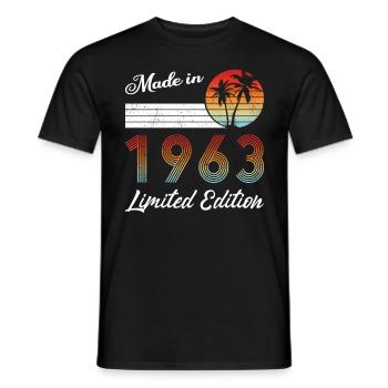 60e anniversaire Made in 1963 Edition limitée - T-shirt homme - noir - Devant - AI Model Male 178 light (178cm)