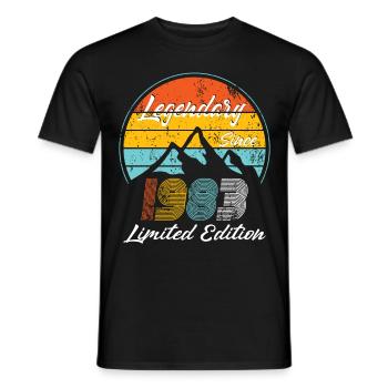 40e anniversaire né en 1983 Légendaire depuis 1983 - T-shirt homme - noir - Devant - AI Model Male 178 light (178cm)