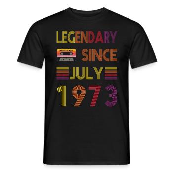 50e anniversaire de Legendary Since July né en 1973 - T-shirt homme - noir - Devant - AI Model Male 178 light (178cm)