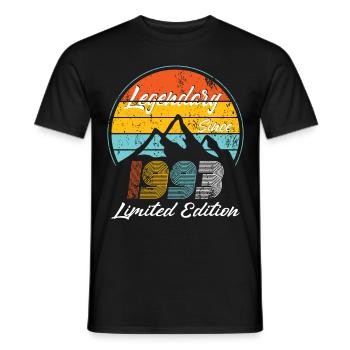 30th birthday born 1993 Legendary Since 1993 - Men's T-Shirt - black - Front - AI Model Male 178 light (178cm)