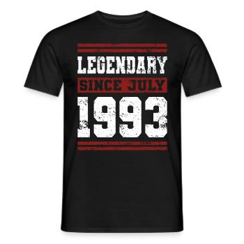 30e anniversaire de Legendary Since July né en 1993 - T-shirt homme - noir - Devant - AI Model Male 178 light (178cm)