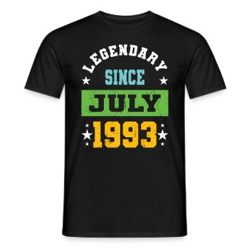 30e anniversaire de Legendary Since July né en 1993 - T-shirt homme - noir - Devant - AI Model Male 178 light (178cm)