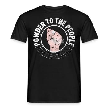 Powder To The People Snowboard - T-shirt homme - noir - Devant - AI Model Male 178 light (178cm)