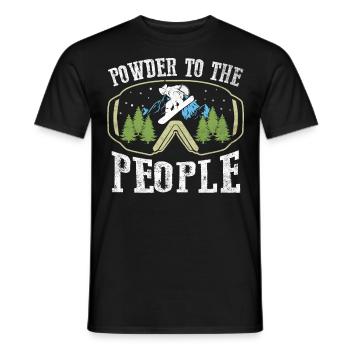Powder To The People Snowboarding - T-shirt homme - noir - Devant - AI Model Male 178 light (178cm)