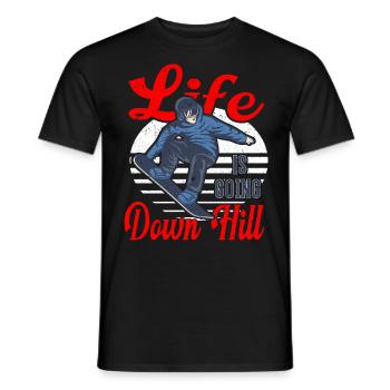 Ma vie est en descente Snowboard - T-shirt homme - noir - Devant - AI Model Male 178 light (178cm)
