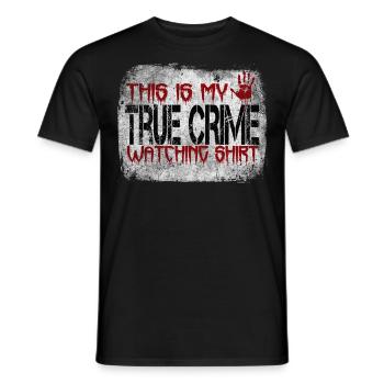 True Crime Junkie - Men's T-Shirt - black - Front - AI Model Male 178 light (178cm)
