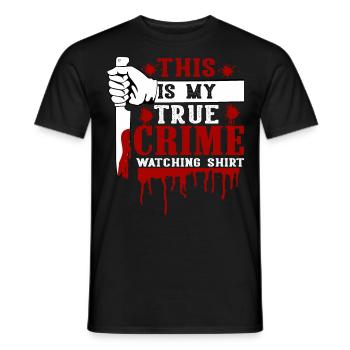 True Crime Junkie - Men's T-Shirt - black - Front - AI Model Male 178 light (178cm)