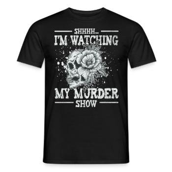 Chut, je regarde mes émissions de meurtre - T-shirt homme - noir - Devant - AI Model Male 178 light (178cm)