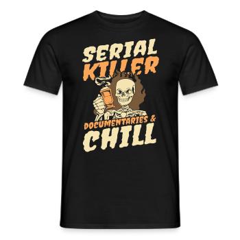 Serial Killer Documentaties et Chill - T-shirt homme - noir - Devant - AI Model Male 178 light (178cm)