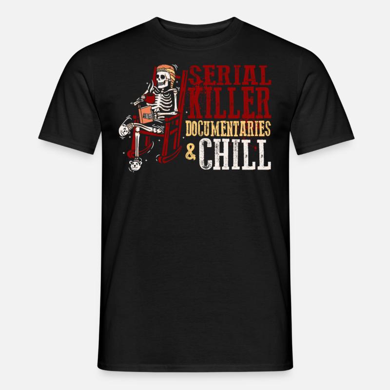 Serial Killer Documentaties and Chill - Männer T-Shirt - Schwarz
