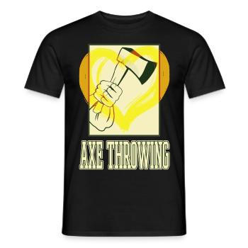 Axe Throwing Axe Throwing Axe Throwing Sport Double Axe - Men's T-Shirt - black - Front - AI Model Male 178 light (178cm)