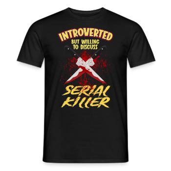 Introverti mais prêt à discuter des tueurs en série - T-shirt homme - noir - Devant - AI Model Male 178 light (178cm)