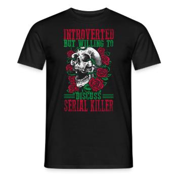 Introverti mais prêt à discuter des tueurs en série - T-shirt homme - noir - Devant - AI Model Male 178 light (178cm)