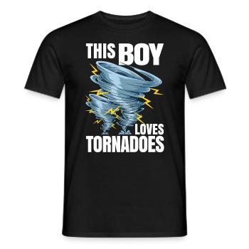 This boy loves tornado meteorologist - Men's T-Shirt - black - Front - AI Model Male 178 light (178cm)