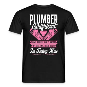 Plumbing Plumber Girlfriend - Men's T-Shirt - black - Front - AI Model Male 178 light (178cm)