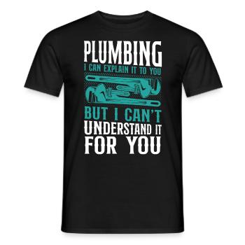 Plumbing Plumber Vintage Plumbing - Men's T-Shirt - black - Front - AI Model Male 178 light (178cm)