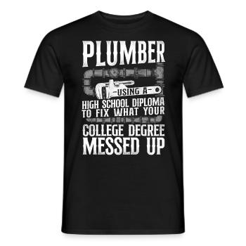 Plumbing Plumber Vintage Plumber - Männer T-Shirt - Schwarz - Vorne - AI Model Male 178 light (178cm)