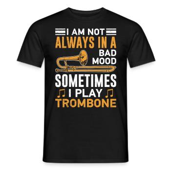 Ne soyez pas toujours de mauvaise humeur, je joue du trombone - T-shirt homme - noir - Devant - AI Model Male 178 light (178cm)