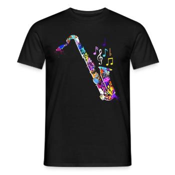 Jazz Band Orchester Ich spiele Saxophon - Männer T-Shirt - Schwarz - Vorne - AI Model Male 178 light (178cm)