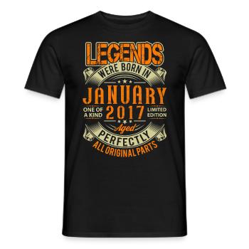 2017 Januar Geburtstag Legende - Männer T-Shirt - Schwarz - Vorne - AI Model Male 178 light (178cm)