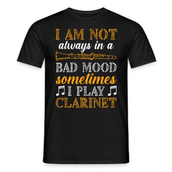 Pas toujours de mauvaise humeur, je joue de la clarinette - T-shirt homme - noir - Devant - AI Model Male 178 light (178cm)