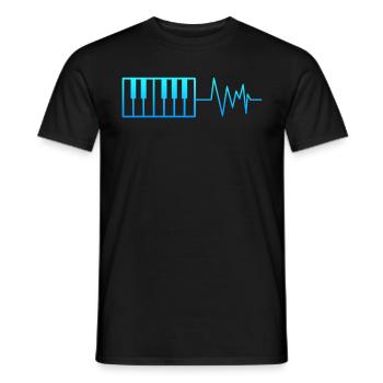 Musik mein Herz schlägt für Klavier - Männer T-Shirt - Schwarz - Vorne - AI Model Male 178 light (178cm)