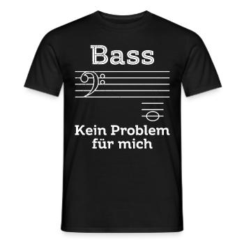 Bass ist kein Problem für mich Musik Noten - Männer T-Shirt - Schwarz - Vorne - AI Model Male 178 light (178cm)
