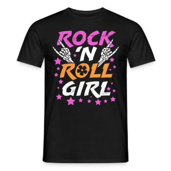 Je suis une rock girl rock n roll - T-shirt homme - noir - Devant - AI Model Male 178 light (178cm)