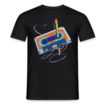 Enregistrer des chansons radio cassette enregistreur cassette - T-shirt homme - noir - Devant - AI Model Male 178 light (178cm)