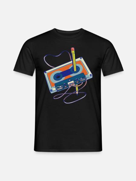 Lieder aufnehmen Radio Kassettenrecorder Kassette - Männer T-Shirt - Schwarz