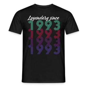 30th Birthday Vintage 1993 Legendary Since 1993 - Men's T-Shirt - black - Front - AI Model Male 178 light (178cm)