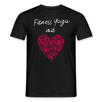 Fitness Yoga mit Herz Yogalehrerin Yogakurs - Männer T-Shirt - Schwarz - Vorne - AI Model Male 178 light (178cm)