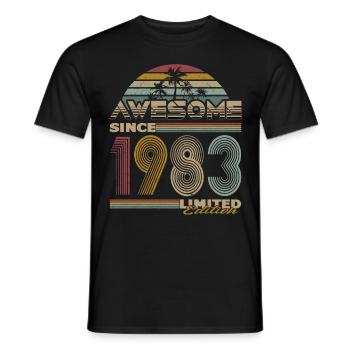 40th Anniversary Awesome Since 1983 Limited Edition - T-shirt homme - noir - Devant - AI Model Male 178 light (178cm)